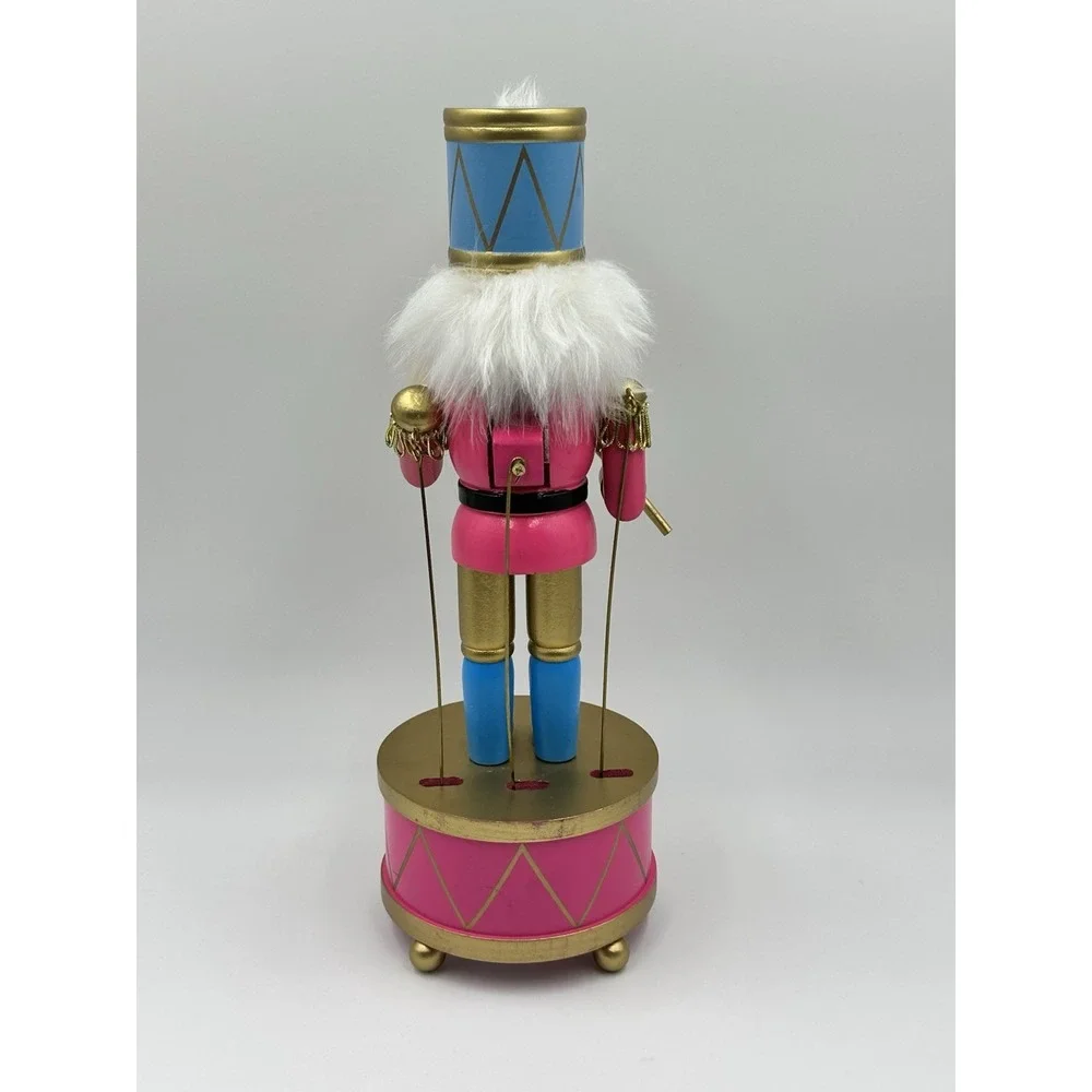 Pink Blue Drummer Nutcracker 🎄 Jingles & Joy Musical Drum 12